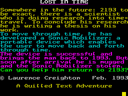 Lost in Time (1993)(Zenobi Software)